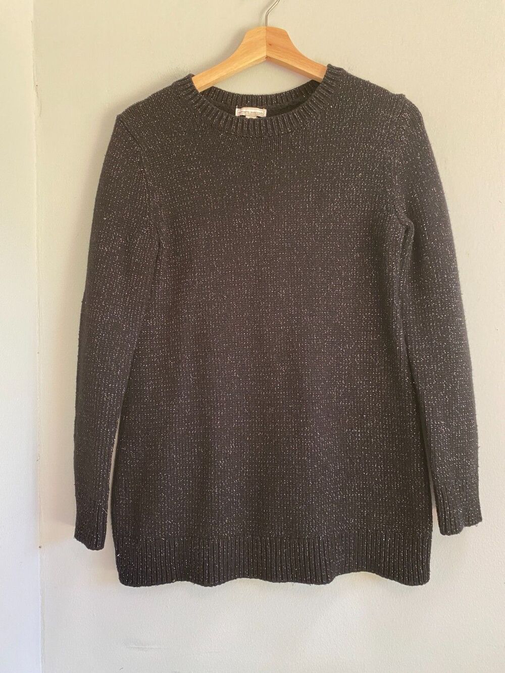 Gap Maternity Sweater Women's Sz M Black Metallic Wool Blend Knit Pullover